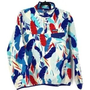 Patagonia Synchilla Fleece Jacket - Blue and Red tropical feathers